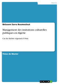 Management des insitutions culturelles publiques en Algérie