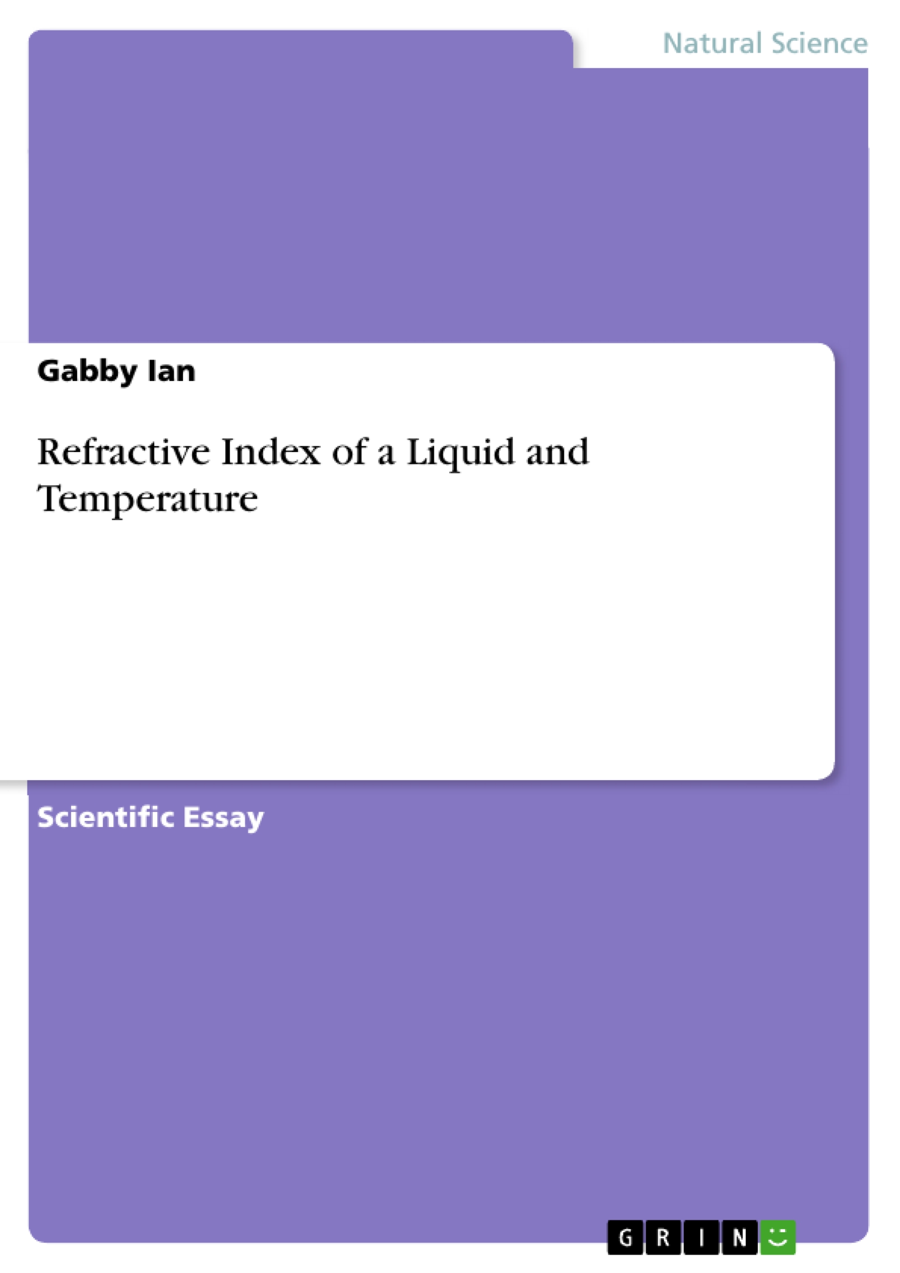 Refractive Index of a Liquid and Temperature