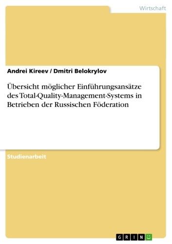 Übersicht möglicher Einführungsansätze des Total-Quality-Management-Systems in Betrieben der Russischen Föderation