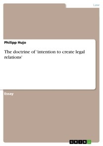 The doctrine of 'intention to create legal relations'