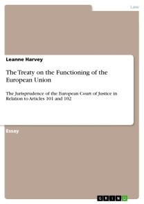 The Treaty on the Functioning of the European Union